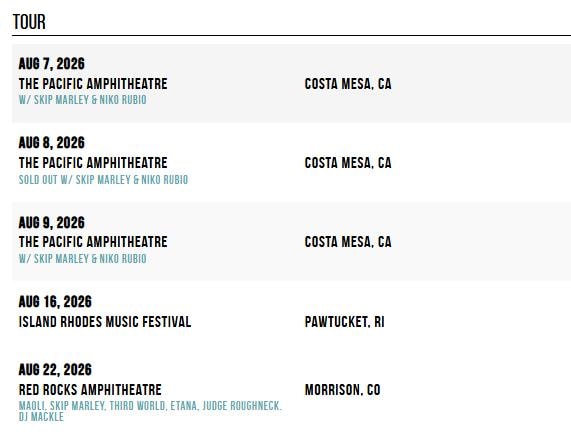 Rebelution Announce August 2026 Tour Dates — Pacific Amphitheatre, Red Rocks & More