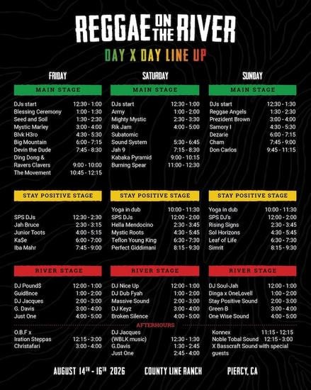 Reggae On The River 2026