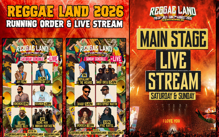 Reggae Land 2026 - Running Order & Live Stream